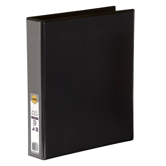 Binder Insert Marbig A4 Clearview 3 D-RING 25mm Black