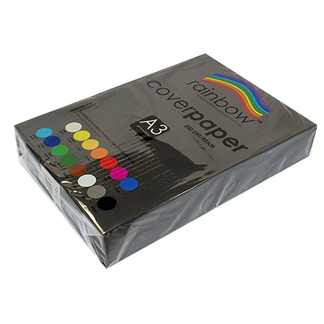 RAINBOW COVER PAPER A3-Black-500 Sheet