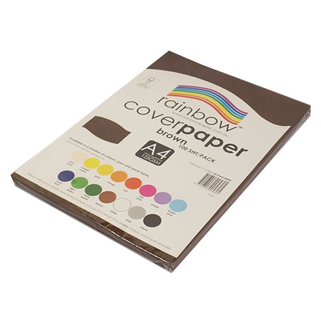 RAINBOW Cover Paper  Brown A4 100pk