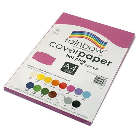 RAINBOW Cover Paper Hot Pink A4 100pk