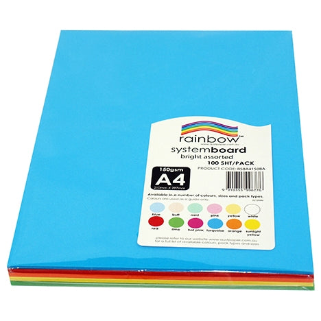 RAINBOW System Board 150gsm A4 100 Sheets