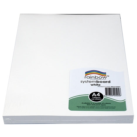 RAINBOW System Board 150gsm A4 100 White Sheets