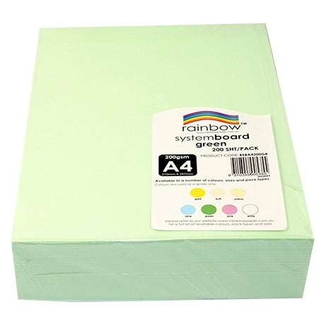 RAINBOW System Board 200gsm A4 200 Sheets