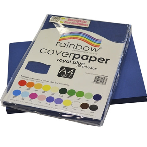 RAINBOW Cover Paper Royal Blue A4 100pk
