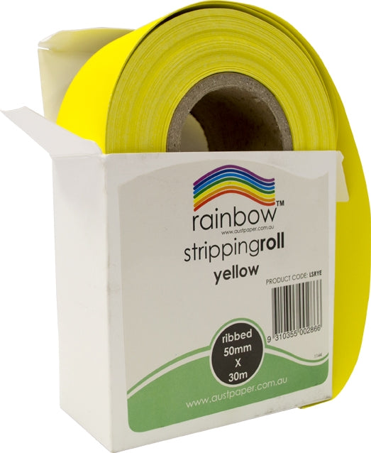 RAINBOW Stripping Roll Ribbed  50mm X 30m YELLOW