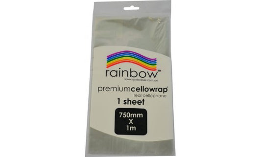 RAINBOW CELLOPHANE 500mm X 750mm 12 Sheets (Clear)
