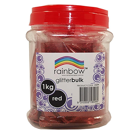 RAINBOW GLITTER 1KG JAR WITH SCOOP