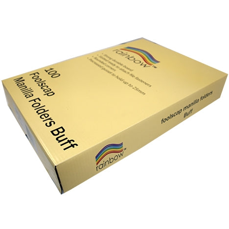 RAINBOW Manilla Folder Foolscap Box 100 (order carton 5 only)