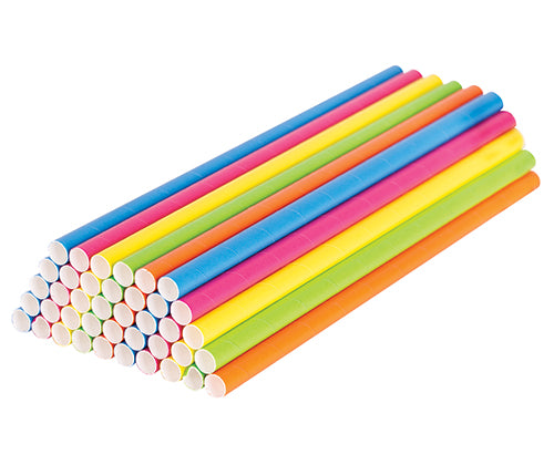 ECO Paper Straws 8mm x 19.7cm Coloured 500s