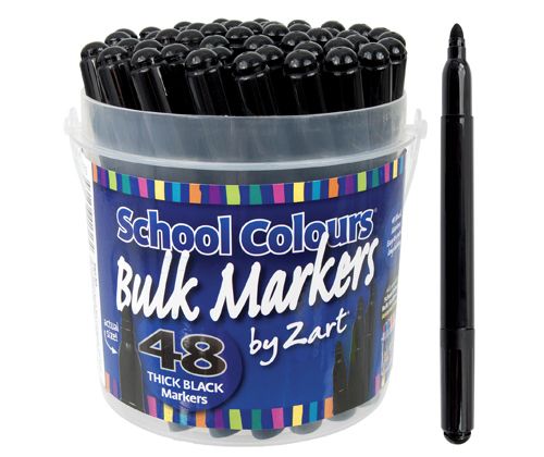Zart-School Markers Black 48’s Save