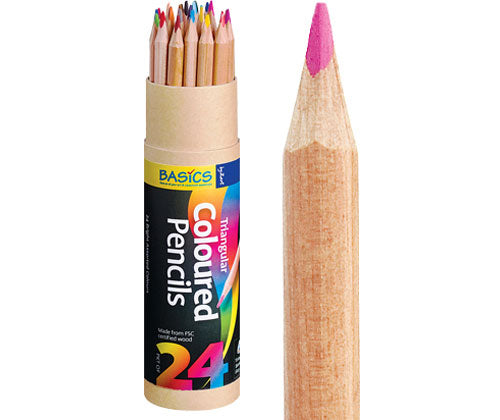 Basics - Triangular Colour Pencils (Pack of 24)