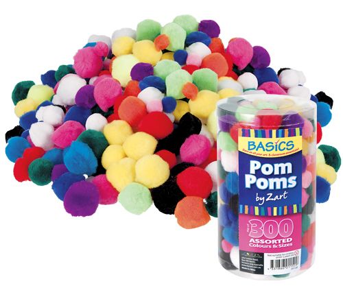 Basics Pom Poms Asst 300’s