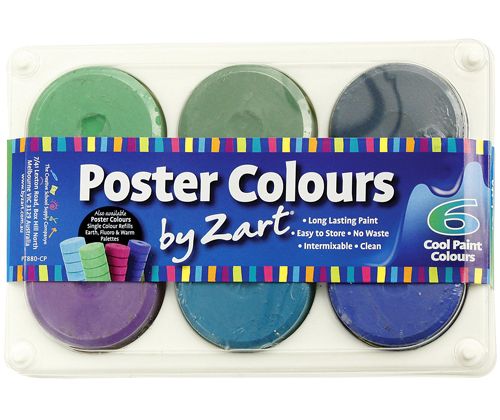 Poster Colours Paint Thick Set Inc Palette-Cool