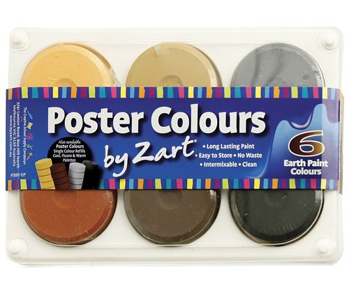 Poster Colours Paint Thick Set Inc Palette-Earth