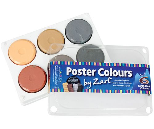 Poster Colours Paint Thick Set Inc Palette-Earth