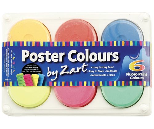 Poster Colours Paint Thick Set Inc Palette-Fluoro