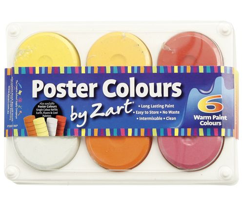 Poster Colours Paint Thick Set Inc Palette-Warm