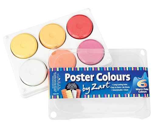 Poster Colours Paint Thick Set Inc Palette-Warm