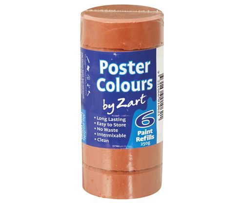 Poster Colours Paint Bocks Thick Set - Refill 6’s Burnt Sienna