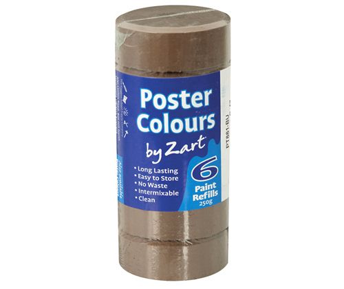 Poster Colours Paint Bocks Thick Set - Refill 6’s Burnt Umber