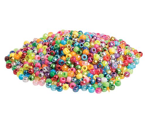 Beginners Pony Beads 9mm  250g Assorted