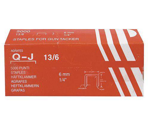 Tacker Staples Pack of 5000 6mm Leg