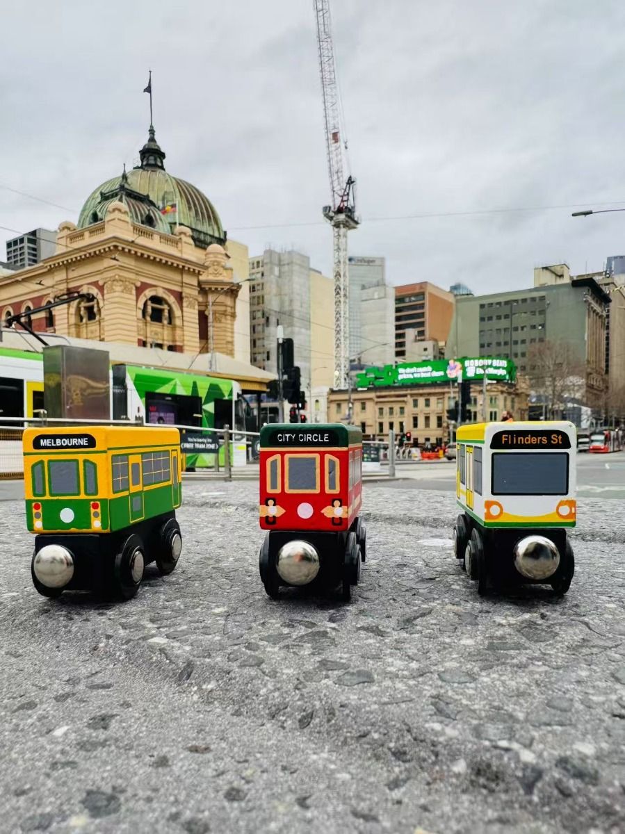 Wooden Magnetic Melbourne Tram Set