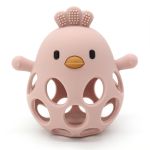 Pink Silicone Chicken Teether