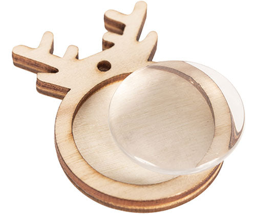 Wooden Reindeer Pendants with Cabochon 10s