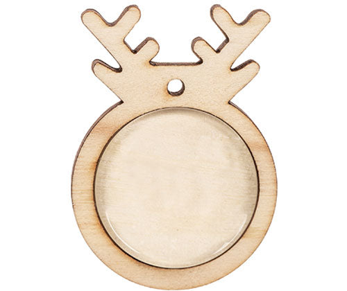 Wooden Reindeer Pendants with Cabochon 10s