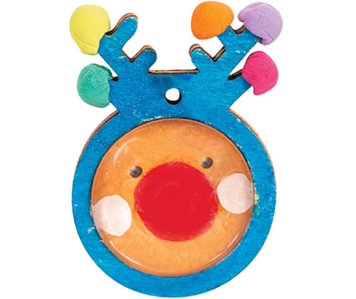 Wooden Reindeer Pendants with Cabochon 10s