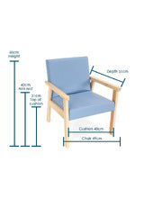 Lounge Set 3 Piece - Beech wood frame with Faux Leather Cushions - Blue :Estimated Dispatch Date: 07-July-2024