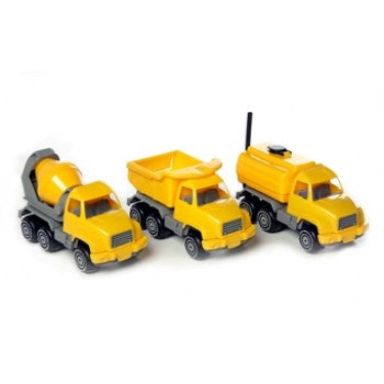 Plasto Yellow Construction Truck Set, Small (3 Pack) - 26 cm