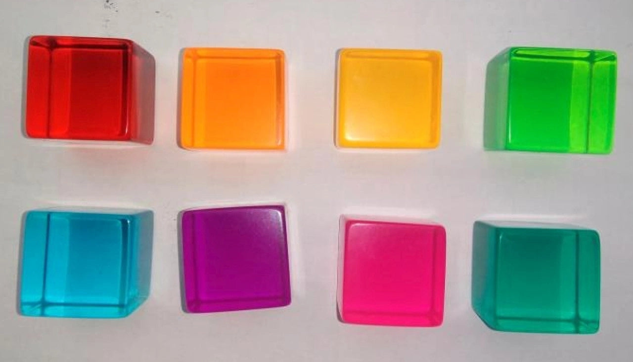Papoose Bright Lucite Cubes/40pc