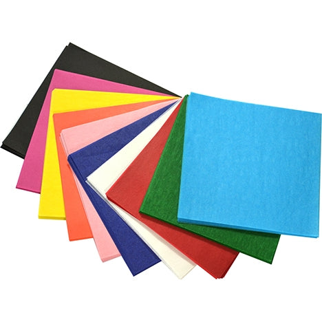 RAINBOW Tissue Squares Assorted Colours 250mm 480pk