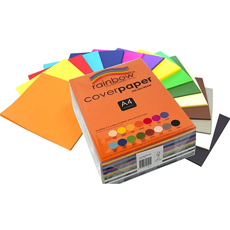 RAINBOW Cover Paper A4 125gsm Assorted Colours 500pk