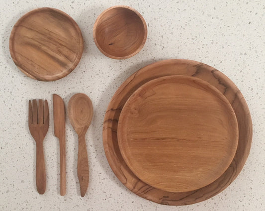 Papoose Teak Plate Setting/7pc